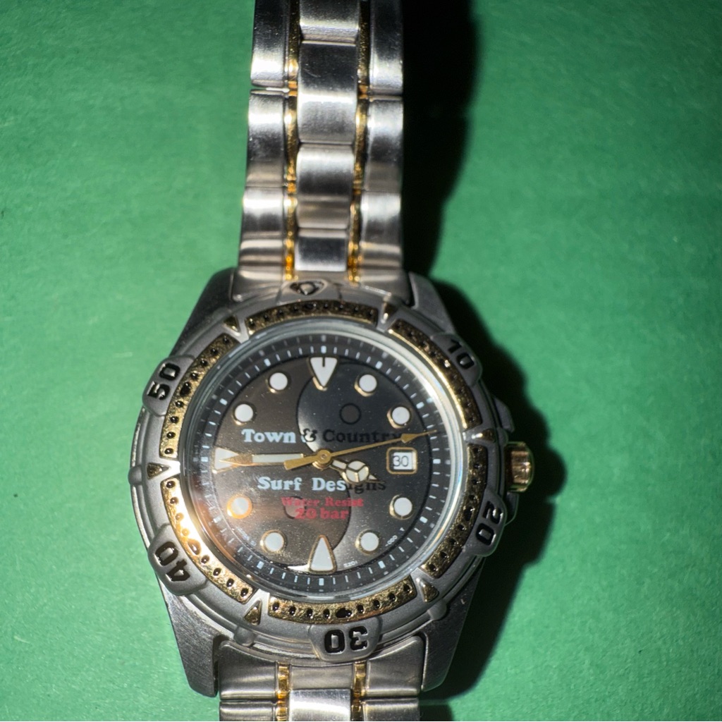 Surf Style Korean Black And Gold Men Watch